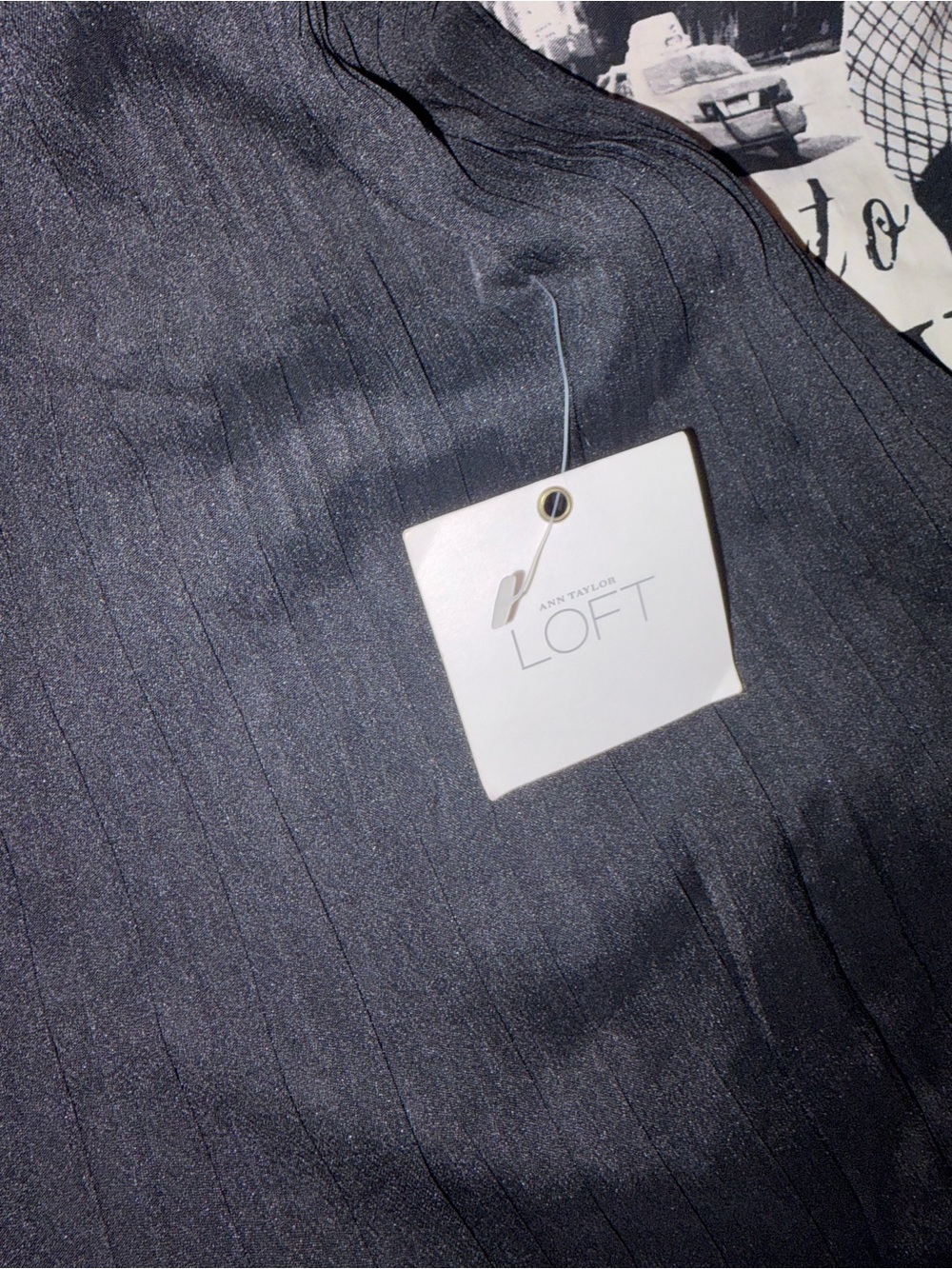 LOFT Black Pleated Midi Slip Dress with Spaghetti Straps - Picture 7 of 8